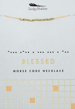 Morse Code Necklace-Necklaces-Lucky Feather-Summit Lane Boutique, Women's Apparel and Gifts located in Grand Rapids, MI