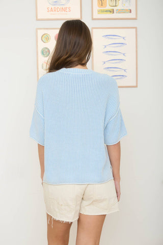 Casey Boxy Knit Top-Short Sleeves-Blu Pepper-Summit Lane Boutique, Women's Apparel and Gifts located in Grand Rapids, MI