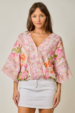 Magnolia Wrap Top-Short Sleeves-Mystree-Summit Lane Boutique, Women's Apparel and Gifts located in Grand Rapids, MI