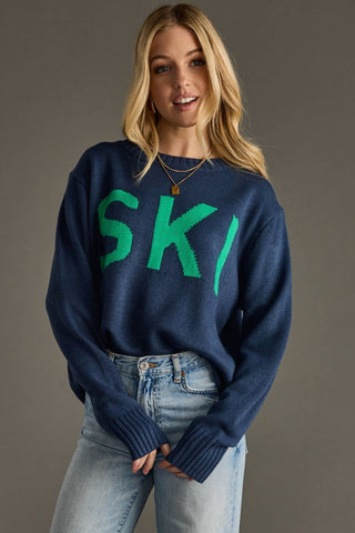 Navy Ski Sweater-Sweaters-Panache Apparel Co.-Summit Lane Boutique, Women's Apparel and Gifts located in Grand Rapids, MI