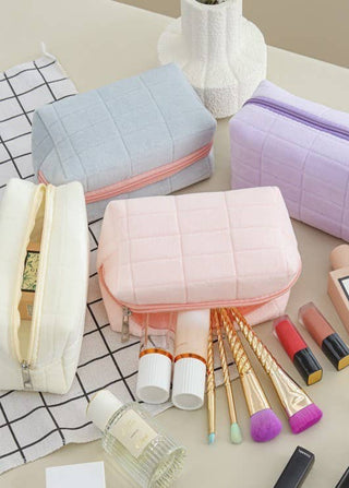 VELVET COSMETIC MAKEUP POUCH BAG-Bath & Body-JOSSLYN by Wall to Wall-Summit Lane Boutique, Women's Apparel and Gifts located in Grand Rapids, MI
