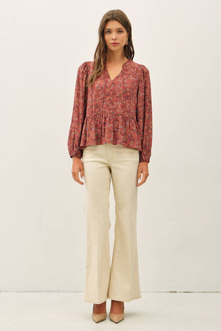 The Autumn Bloom Blouse-Blouse-Be Cool-Summit Lane Boutique, Women's Apparel and Gifts located in Grand Rapids, MI