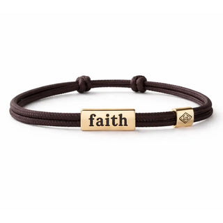 Sentiment Bracelet – Faith | Espresso Brown Cord | Grad Gift-Bracelets-Lenny & Eva-Summit Lane Boutique, Women's Apparel and Gifts located in Grand Rapids, MI
