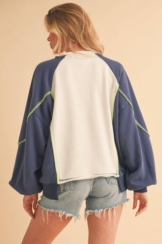 Nya Colorblock Sweatshirt-sweatshirt-AEMI + CO-Summit Lane Boutique, Women's Apparel and Gifts located in Grand Rapids, MI