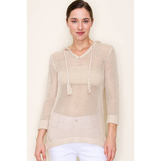 FISH NET HOODIE SWEATER-Sweaters-STACCATO-Summit Lane Boutique, Women's Apparel and Gifts located in Grand Rapids, MI
