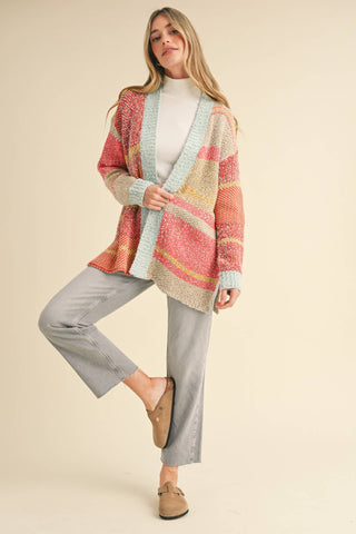 Aubrie Color Block Cardi-Cardigans-&MERCI-Summit Lane Boutique, Women's Apparel and Gifts located in Grand Rapids, MI