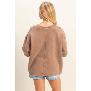 Rowan V Neck Sweatshirt-Sweatshirt-HYFVE-Summit Lane Boutique, Women's Apparel and Gifts located in Grand Rapids, MI