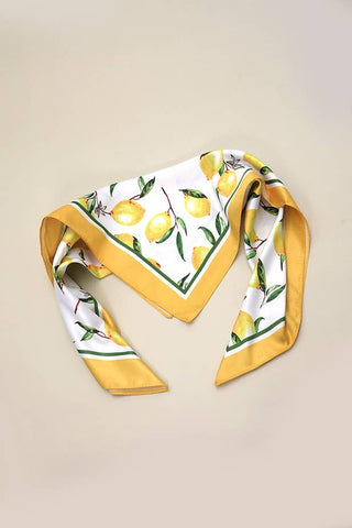 LEMON SILKY FEEL BANDANA SCARF-Scarves-JOSSLYN by wall to wall-Summit Lane Boutique, Women's Apparel and Gifts located in Grand Rapids, MI