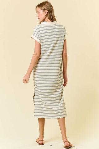 Lana Striped Midi Dress-Dresses-Doe and Rae-Summit Lane Boutique, Women's Apparel and Gifts located in Grand Rapids, MI