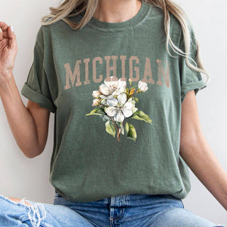 Michigan State Flower T-shirt-Refinery Number One LLC-Summit Lane Boutique, Women's Apparel and Gifts located in Grand Rapids, MI