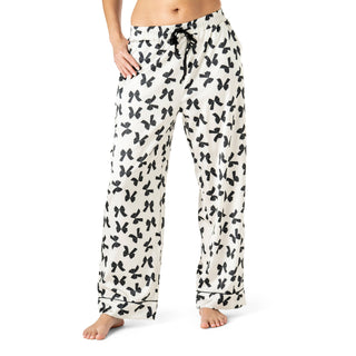 Hello Mello Bow So Lovely Satin Pajama Pant-Lounge Pants-DM Merchandising-Summit Lane Boutique, Women's Apparel and Gifts located in Grand Rapids, MI