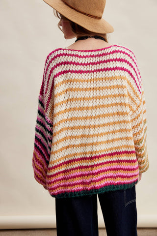 Color Me Cozy Striped Cardigan-Cardigans-Listicle-Summit Lane Boutique, Women's Apparel and Gifts located in Grand Rapids, MI