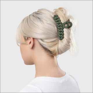 Eco-friendly Chain Claw Clip 3pc Set - Black/Moss-Hair Accessories-KITSCH-Summit Lane Boutique, Women's Apparel and Gifts located in Grand Rapids, MI