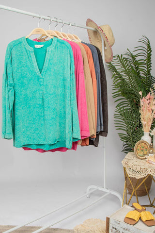 Jessie Oversized Top-Long Sleeves-VERY J-Summit Lane Boutique, Women's Apparel and Gifts located in Grand Rapids, MI