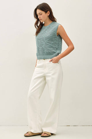 Seaside Bloom Sweater Tank-Sleeveless-Be Cool-Summit Lane Boutique, Women's Apparel and Gifts located in Grand Rapids, MI