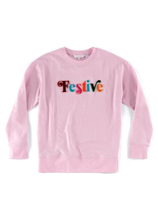 "FESTIVE" SWEATSHIRT, BLUSH-Sweatshirt-Shiraleah-Summit Lane Boutique, Women's Apparel and Gifts located in Grand Rapids, MI