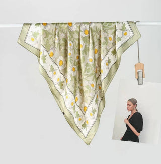 Spring Meadow Daisy Silky Feel Banada Scarf-Scarves-JOSSLYN by wall to wall-Summit Lane Boutique, Women's Apparel and Gifts located in Grand Rapids, MI