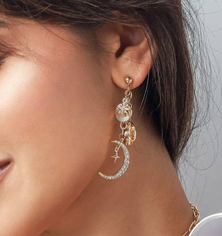 Celestial Coin & Charm Earring Moon & Sun Charms-Earrings-HoopLa Style-Summit Lane Boutique, Women's Apparel and Gifts located in Grand Rapids, MI