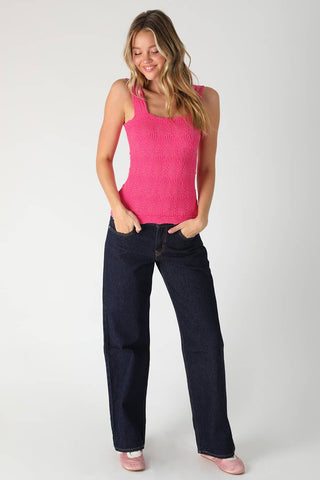 Lace Textured Square Top-Tank Top-NIKIBIKI-Summit Lane Boutique, Women's Apparel and Gifts located in Grand Rapids, MI