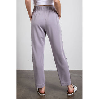 Freya Lounge Bottoms with satin detail-Lounge Pants-Rae Mode-Summit Lane Boutique, Women's Apparel and Gifts located in Grand Rapids, MI