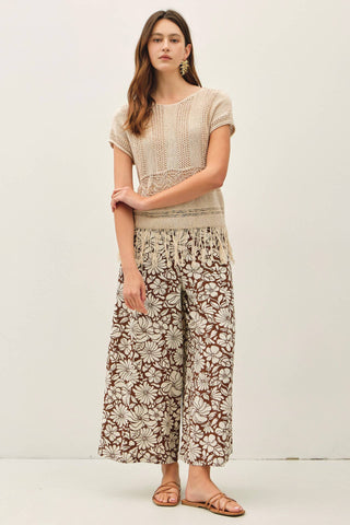Bloom Wide Leg Cropped Pants-Pants-Be Cool-Summit Lane Boutique, Women's Apparel and Gifts located in Grand Rapids, MI