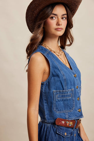 Dakota Denim Vest-Vest-Listicle-Summit Lane Boutique, Women's Apparel and Gifts located in Grand Rapids, MI
