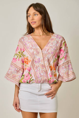 Magnolia Wrap Top-Short Sleeves-Mystree-Summit Lane Boutique, Women's Apparel and Gifts located in Grand Rapids, MI