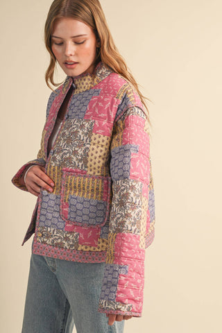 Pretty in Patchwork Quilted Jacket-Jacket-&MERCI-Summit Lane Boutique, Women's Apparel and Gifts located in Grand Rapids, MI