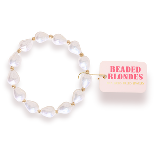 Saylor Pearl Bracelet in Gold-Bracelets-Beaded Blondes-Summit Lane Boutique, Women's Apparel and Gifts located in Grand Rapids, MI