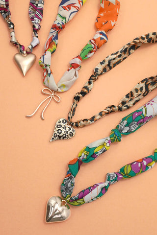 HANDMADE SCARF CHARM NECKLACE-Necklaces-JOSSLYN by wall to wall-Summit Lane Boutique, Women's Apparel and Gifts located in Grand Rapids, MI