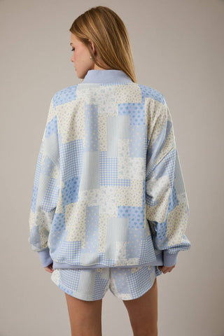 Cora Patchwork Mock Neck-Sweatshirt-LE LIS-Summit Lane Boutique, Women's Apparel and Gifts located in Grand Rapids, MI