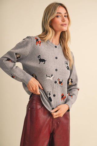 Puppy Love Knit Cardigan-Cardigans-&MERCI-Summit Lane Boutique, Women's Apparel and Gifts located in Grand Rapids, MI