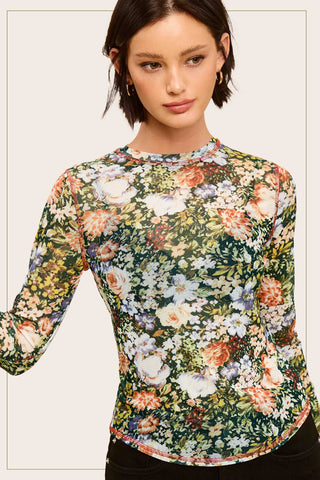 Marisol Mesh Top-Long Sleeves-La Miel-Summit Lane Boutique, Women's Apparel and Gifts located in Grand Rapids, MI