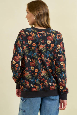 The Autumn Garden Floral Pullover-pullover-Doe and Rae-Summit Lane Boutique, Women's Apparel and Gifts located in Grand Rapids, MI
