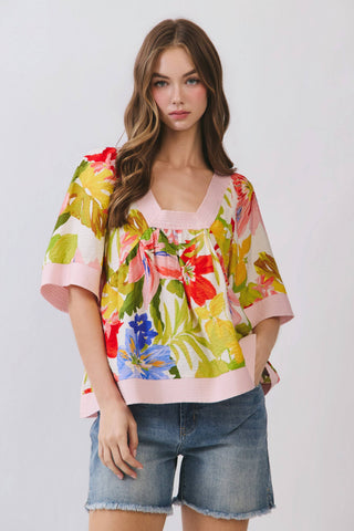 Palm Paradise Blouse-Blouse-TCEC-Summit Lane Boutique, Women's Apparel and Gifts located in Grand Rapids, MI