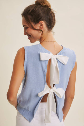 Bow Back Sweater Top-Sleeveless-in february-Summit Lane Boutique, Women's Apparel and Gifts located in Grand Rapids, MI