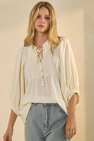 Elena Flowy Blouse-Blouse-Oddi-Summit Lane Boutique, Women's Apparel and Gifts located in Grand Rapids, MI