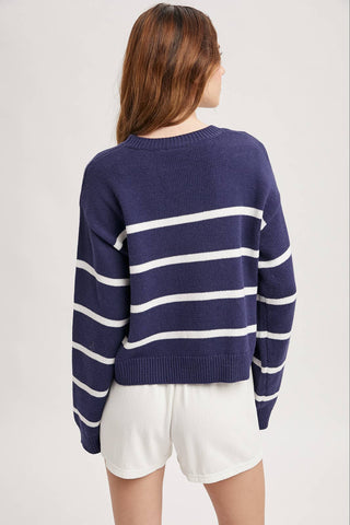 SAILBOAT STRIPED SWEATER-Sweaters-Wishlist Apparel-Summit Lane Boutique, Women's Apparel and Gifts located in Grand Rapids, MI
