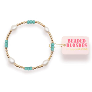Turquoise Pearl Poppi Bracelet-Bracelets-Beaded Blondes-Summit Lane Boutique, Women's Apparel and Gifts located in Grand Rapids, MI