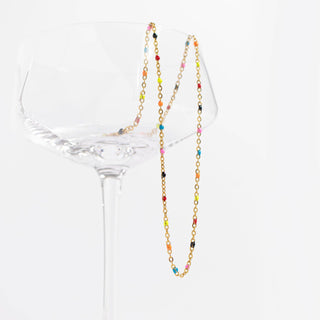 18K Gold PVD Stainless Steel Multi Confetti Chain Necklace-Necklaces-WJW-Summit Lane Boutique, Women's Apparel and Gifts located in Grand Rapids, MI