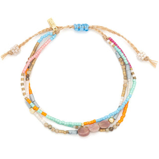 Mixed Media Bracelet - Love/Rhodochrosite/Gold-Scout Curated Wears-Summit Lane Boutique, Women's Apparel and Gifts located in Grand Rapids, MI