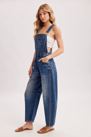 Harper Barrel Overalls-Jeans-Bluivy-Summit Lane Boutique, Women's Apparel and Gifts located in Grand Rapids, MI