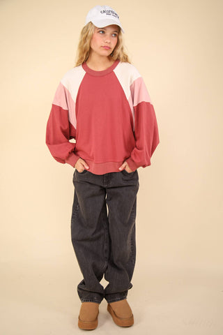 Bailey Color Block Pullover-Sweatshirt-VERY J-Summit Lane Boutique, Women's Apparel and Gifts located in Grand Rapids, MI