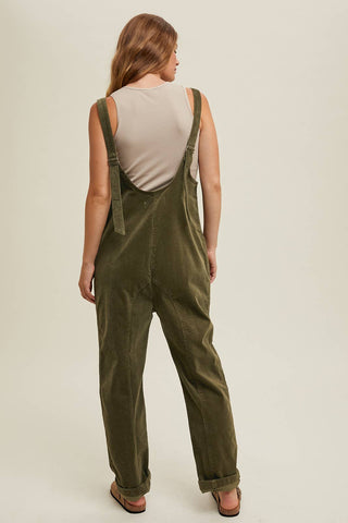 OPEN BACK CORDUROY JUMPSUIT-Jumpsuits-Wishlist Apparel-Summit Lane Boutique, Women's Apparel and Gifts located in Grand Rapids, MI