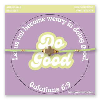Do Good Cross Bracelet + Sticker | Galatians 6:9