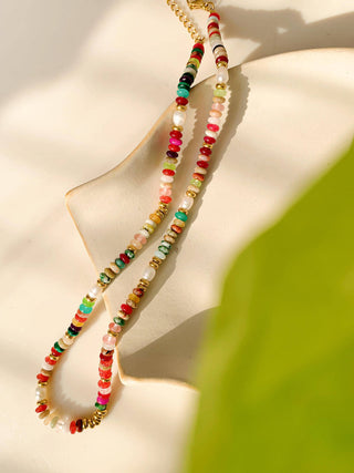 Sunny Non-Tarnish Boho Color Beaded Necklace-Necklaces-Flânerie by MAIQ-Summit Lane Boutique, Women's Apparel and Gifts located in Grand Rapids, MI