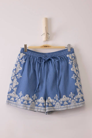 Izzy Embroidered Shorts-Shorts-VERY J-Summit Lane Boutique, Women's Apparel and Gifts located in Grand Rapids, MI