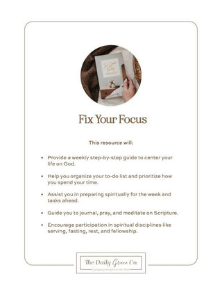Fix Your Focus | A 52-Week Guide to Help You Put God First-Devotions-The Daily Grace Co-Summit Lane Boutique, Women's Apparel and Gifts located in Grand Rapids, MI