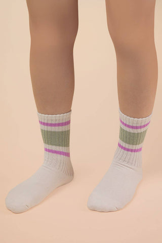 Color Block Crew Socks-Socks-VERY J-Summit Lane Boutique, Women's Apparel and Gifts located in Grand Rapids, MI