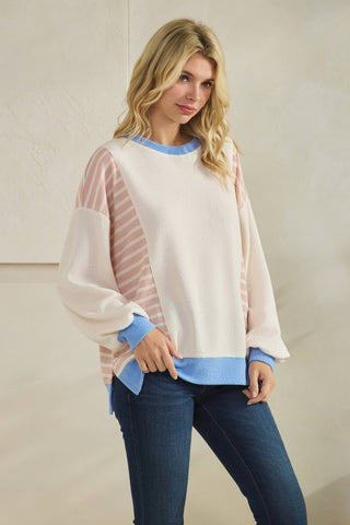 Britney Color Block Stripe Top-Long Sleeves-Tres Bien, Inc-Summit Lane Boutique, Women's Apparel and Gifts located in Grand Rapids, MI
